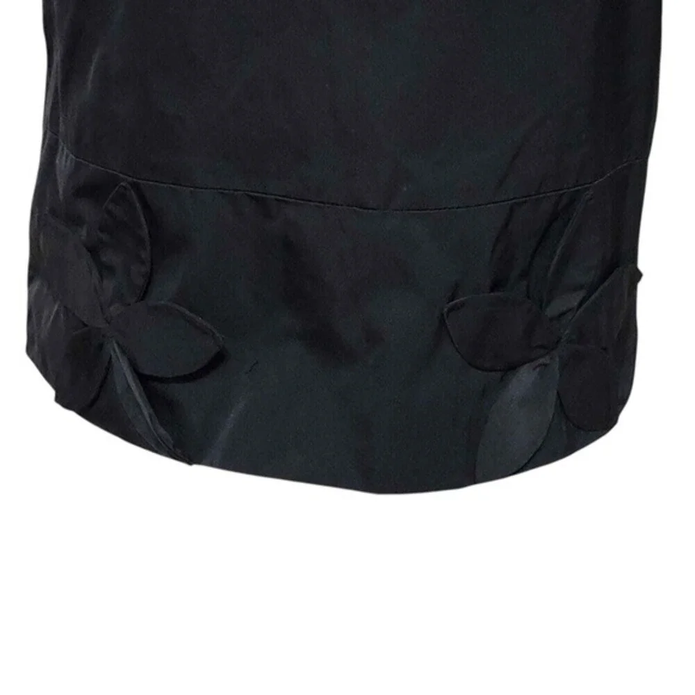 DKNY Black Cropped Short Sleeve Jacket‎ with Floral Detail Business Casual Small